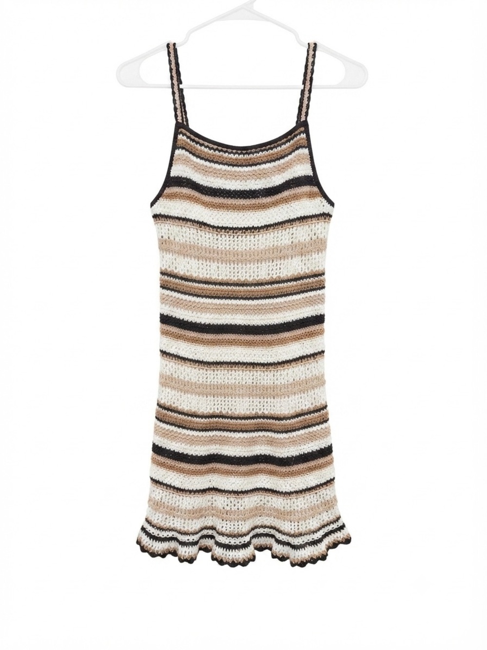 American Eagle Outfitters Women's Crochet Knit Stripe Tank Boho Dress Size S